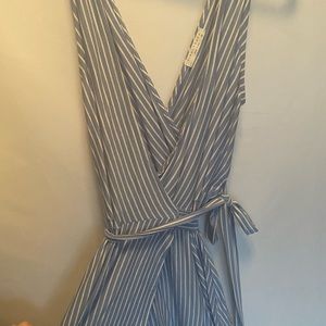 Blue and white romper